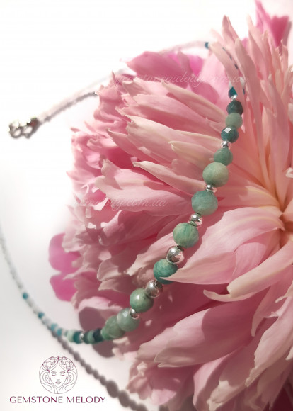 Колье из амазонита h1004