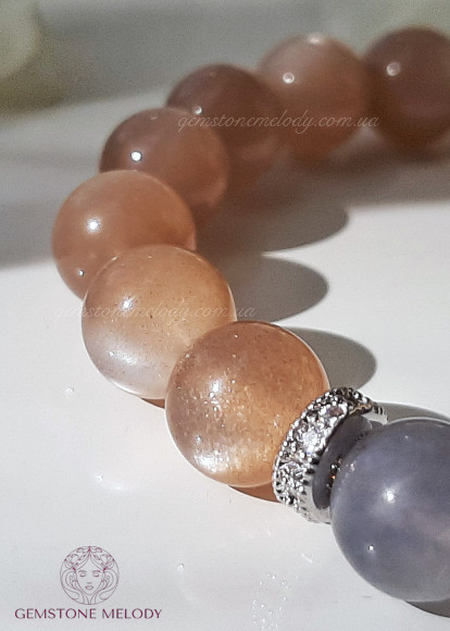 Браслет  з сонячного каменя і іоліта