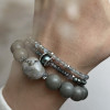 Набір браслетів з сірих натуральних каменів 