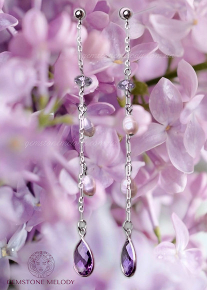 Сережки з аметистом