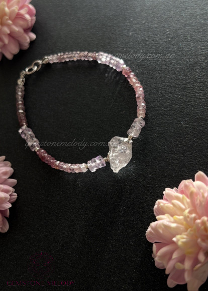 Браслет зі шпінели, аметиста