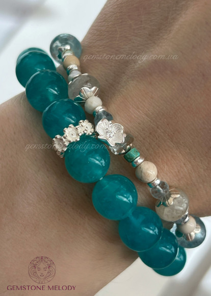Набір браслетів з натурального каміння