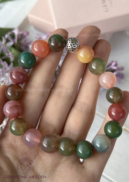 Браслет з агату різнокольорового