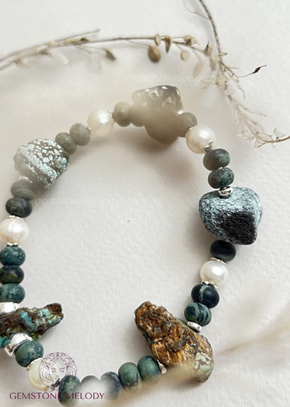 Браслет з бірюзи, яшми