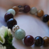 Браслет из яшмы "мукаит", берилла, агата b1058 