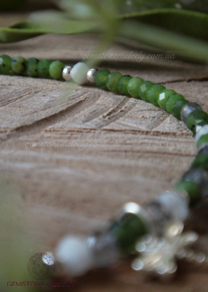 Колье из нефрита и лабрадора 
