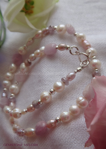 Колье с жемчугом микс