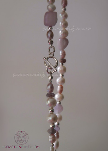 Колье с жемчугом микс