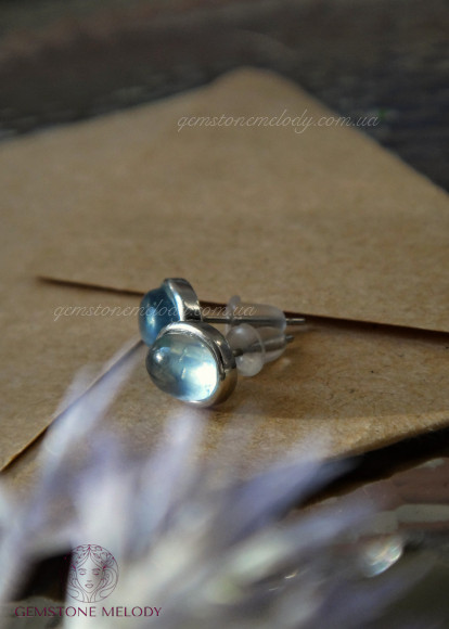 Серьги с аквамарином 