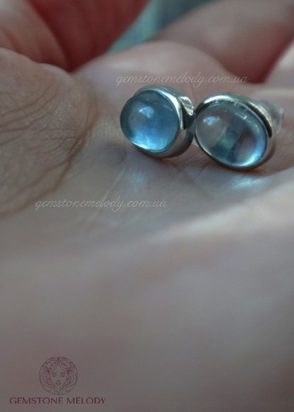 Серьги с аквамарином 