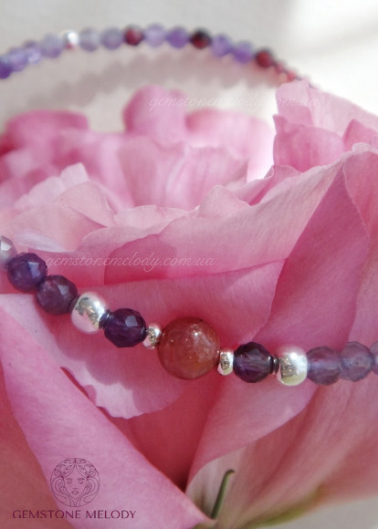 Колье из рубина h1008