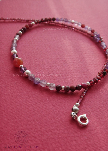 Колье из рубина h1008