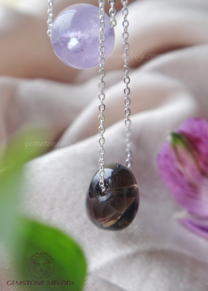 Ланцюжок зі зміним натуральним каменем