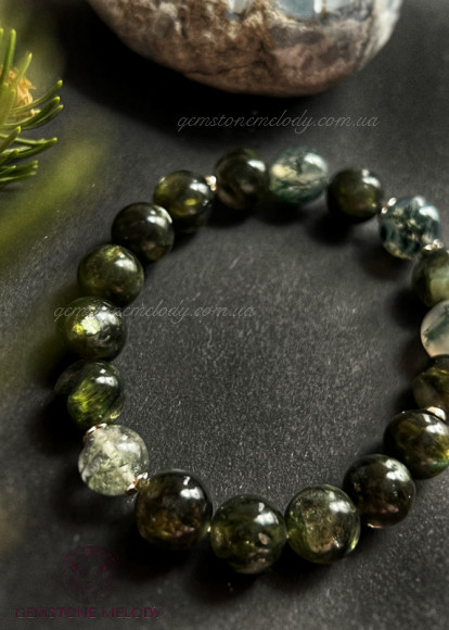 Браслет з зеленим лепідолітом