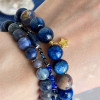 Набір браслетів з синіх натуральних каменів «Зоряна ніч, Ван Гог»