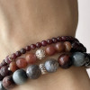 Набір браслетів, гранат, рубін та інш камені 