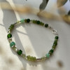 Браслет з зелених натуральних каменів та срібла