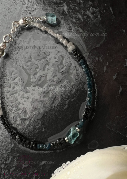 Браслет з діамантами, вставкою апатиту