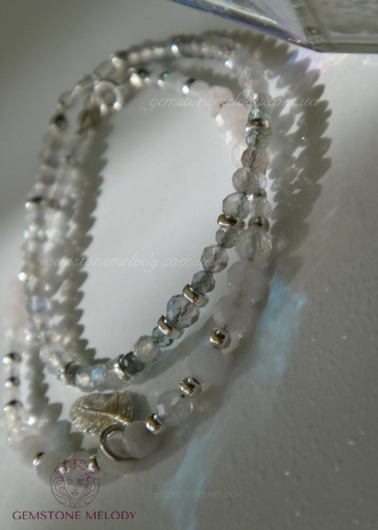 Браслет з апатиту та лабрадора 