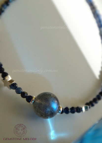 Браслет з кіаніту та лабрадора