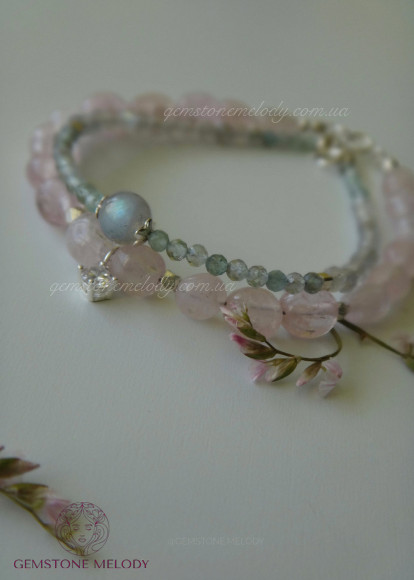 Браслет з апатиту та лабрадору