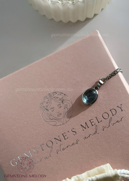 Срібна підвіска з аквамарином 