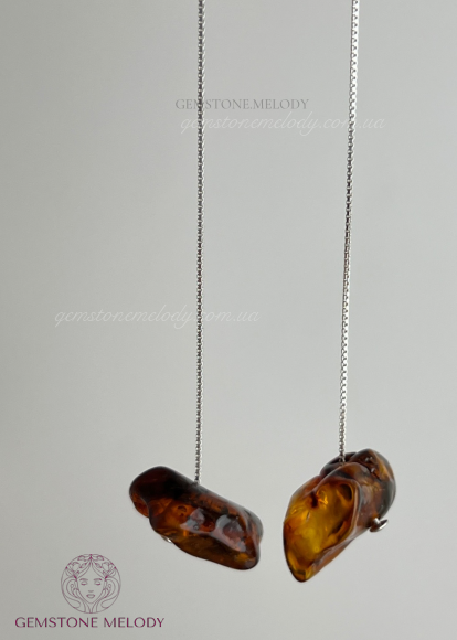 Сережки з бурштином