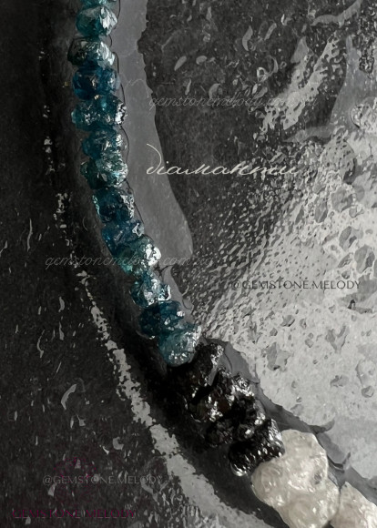 Браслет з діамантами, вставкою апатиту