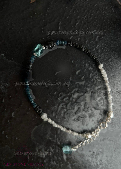 Браслет з діамантами, вставкою апатиту