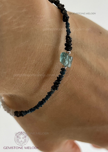 Браслет з діамантами, вставкою апатиту