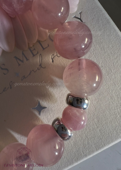 Браслет з рожевим кварцем