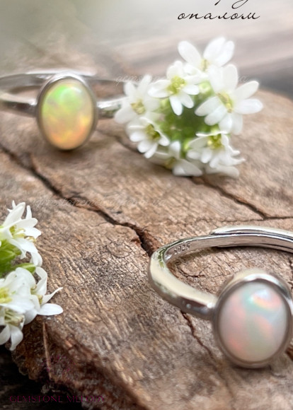 Кільце з опалом ,  зі срібла