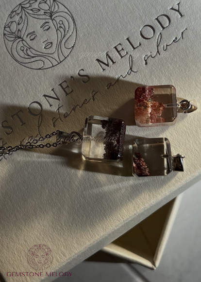 Підвіска з лодоліту та срібла (одна штука)