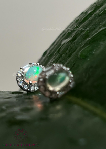 Сережки з опалом , у сріблі