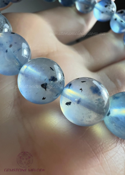 Браслет з рідкісним аквамарином з включеннями шерла