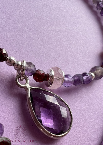 Кольє з аметиста та срібла