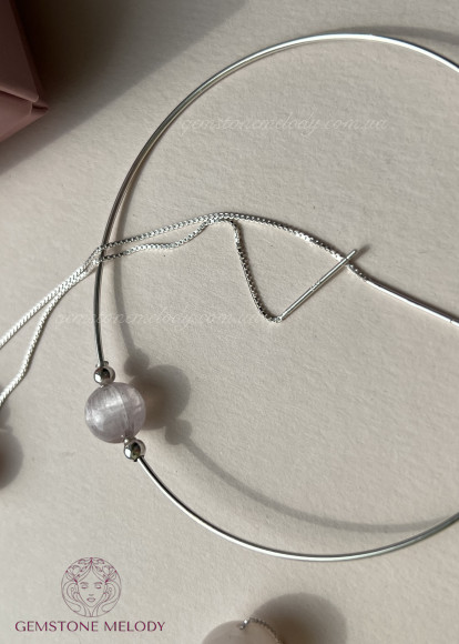 Мінімалістичний набір, сережки , браслет, підвіска зі срібла 925 проби