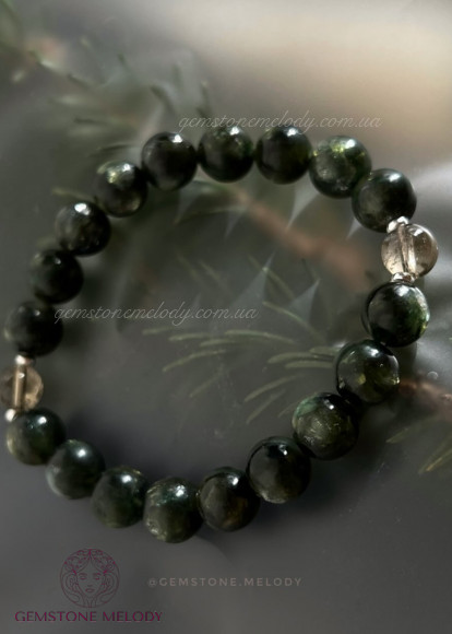 Браслет з зеленим лепідолітом