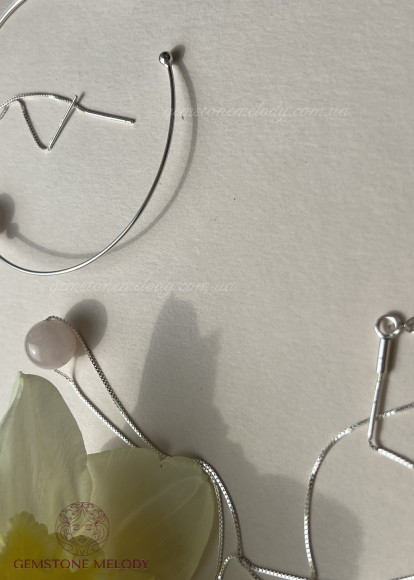 Мінімалістичний набір, сережки , браслет, підвіска зі срібла 925 проби