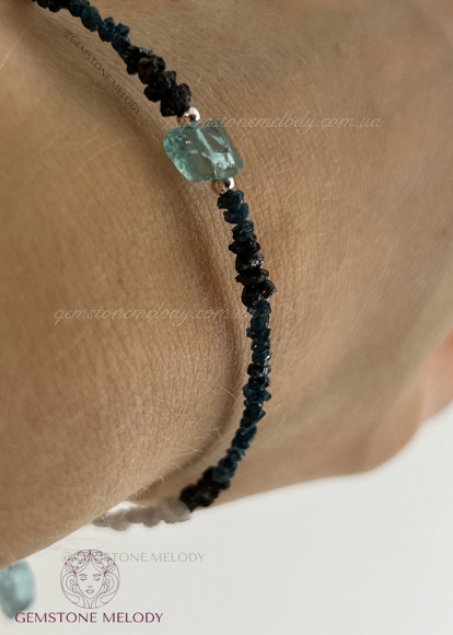 Браслет з діамантами, вставкою апатиту