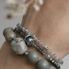 Набір браслетів з сірих натуральних каменів 