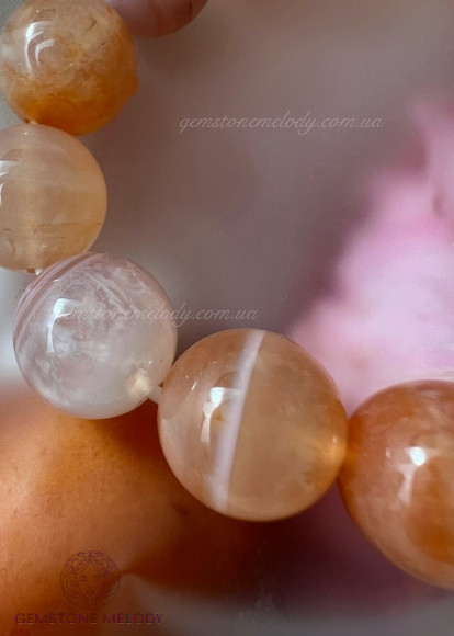 Браслет з сердоліком ( помаранчевим халцедоном)