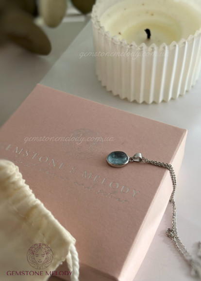 Срібна підвіска з аквамарином 