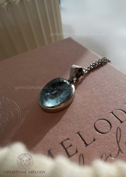 Срібна підвіска з аквамарином 