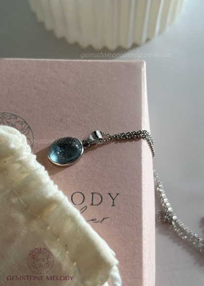 Срібна підвіска з аквамарином 