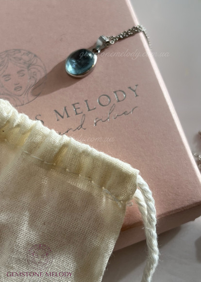 Срібна підвіска з аквамарином 