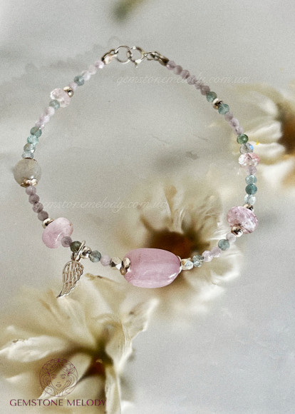 Набір браслетів з натуральних каменів та срібла 