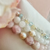 Два браслета ніжних кольорів натуральних каменів