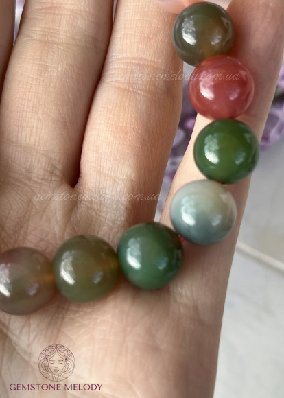 Браслет з агату різнокольорового