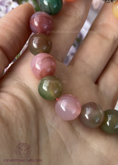 Браслет з агату різнокольорового